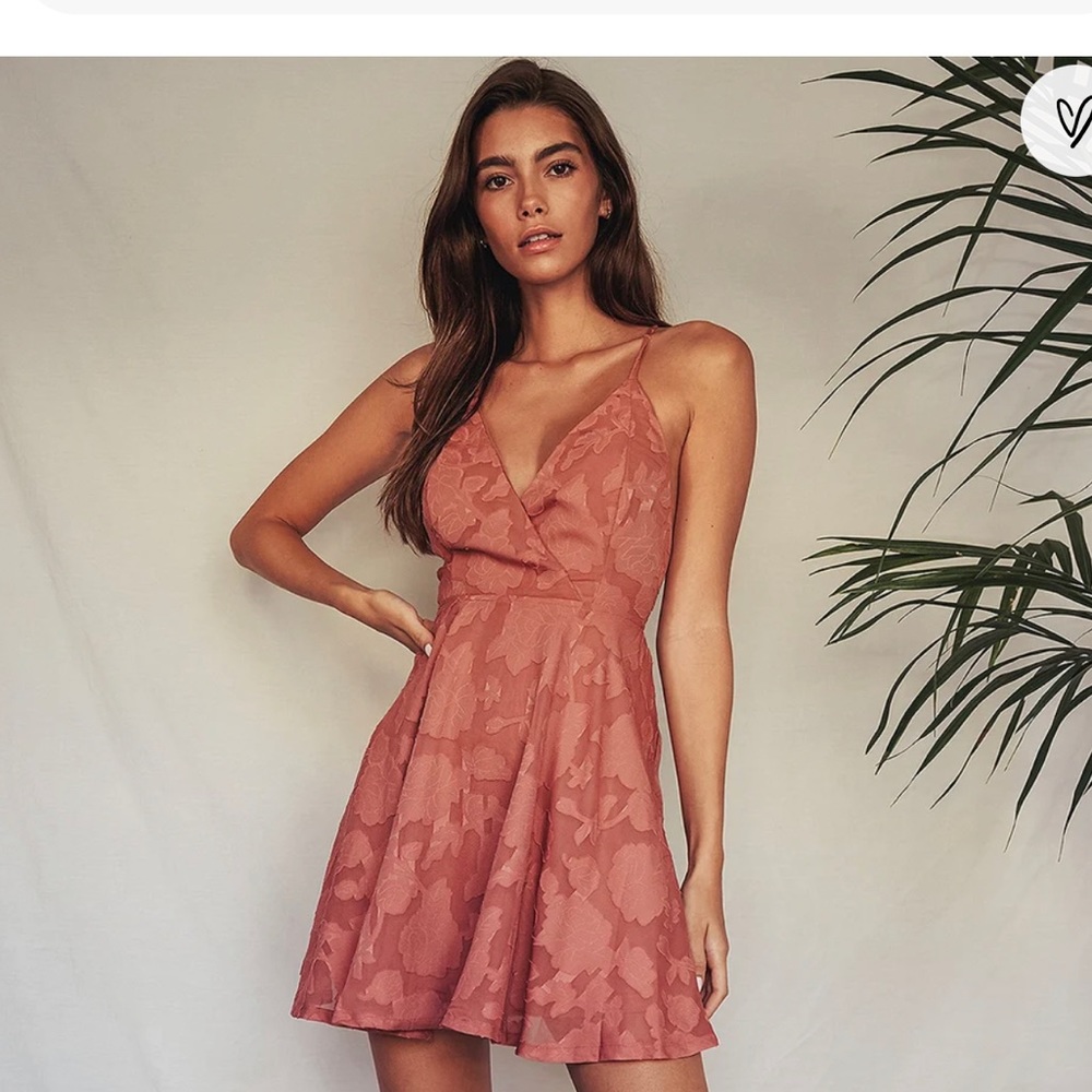 Lulus Dusty Rose Skater Dress